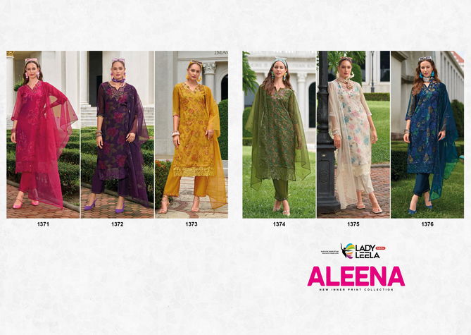 Aleena By Lady Leela Organza Embroidery Designer Kurti With Bottom Dupatta Wholesale Online